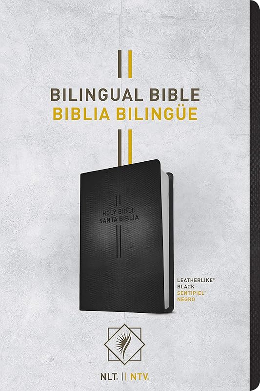 Bilingual Bible / Biblia bilingüe NLT/NTV (LeatherLike, Black) by Tyndale