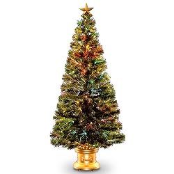 National Tree Fiber Optic Radiance Fireworks Tree with Top Star gold artificial christmas tree