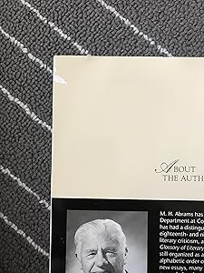 A Glossary of Literary Terms, Sixth Edition by M.H. Abrams