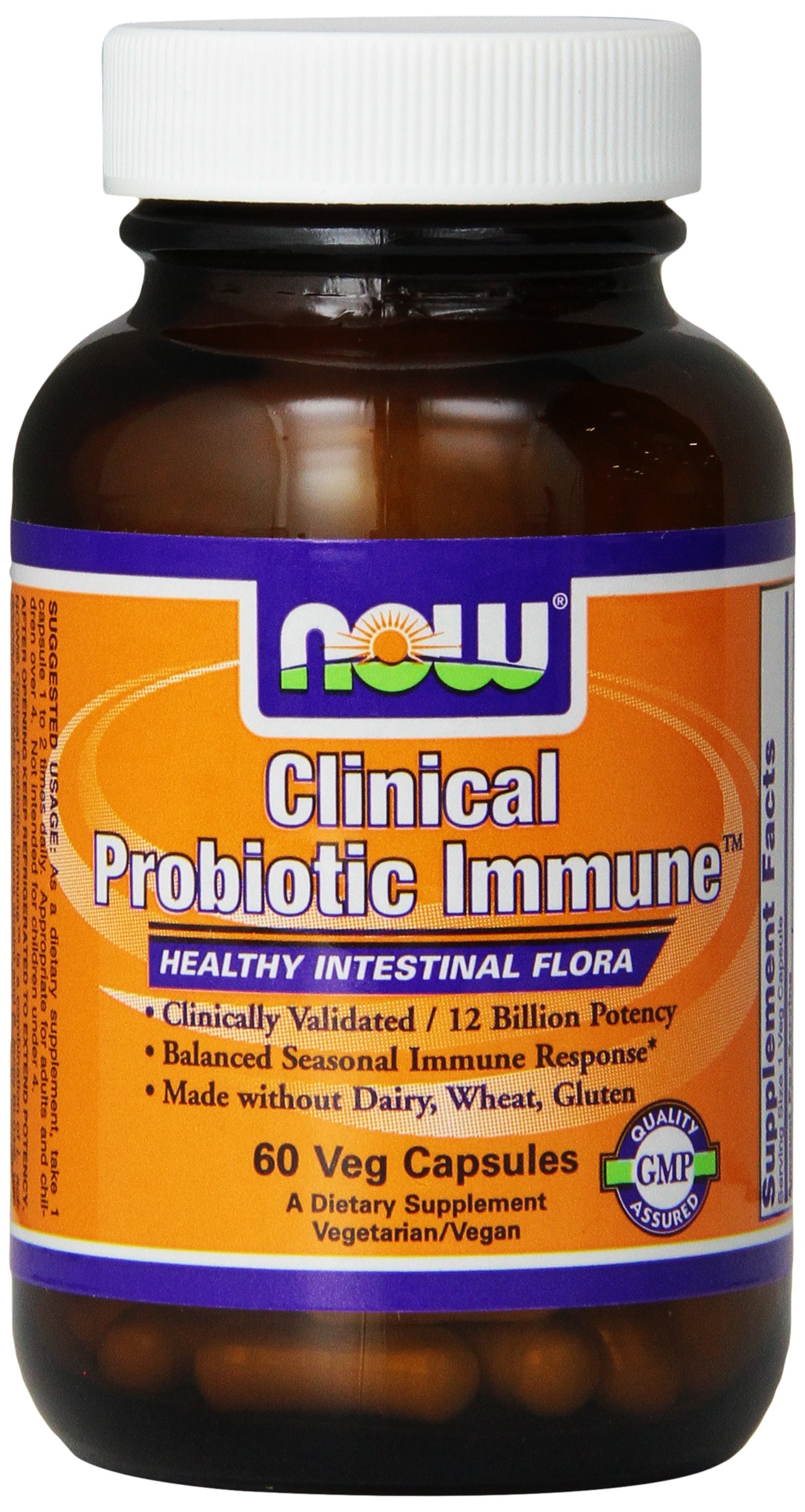 now foods clinical probiotic immune veg capsules, 60 count
