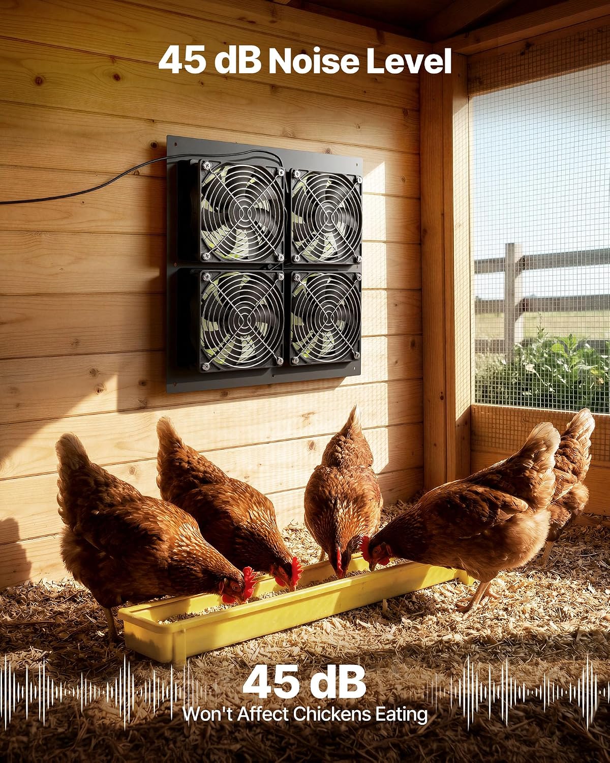 VEVOR Solar Powered Fan, 25W Solar Panel With 4 Fans, Adjustable Solar Panel Angle, 2668 RPM High-Speed, Flexible Installation, Fast Air Exchange_voghion.com