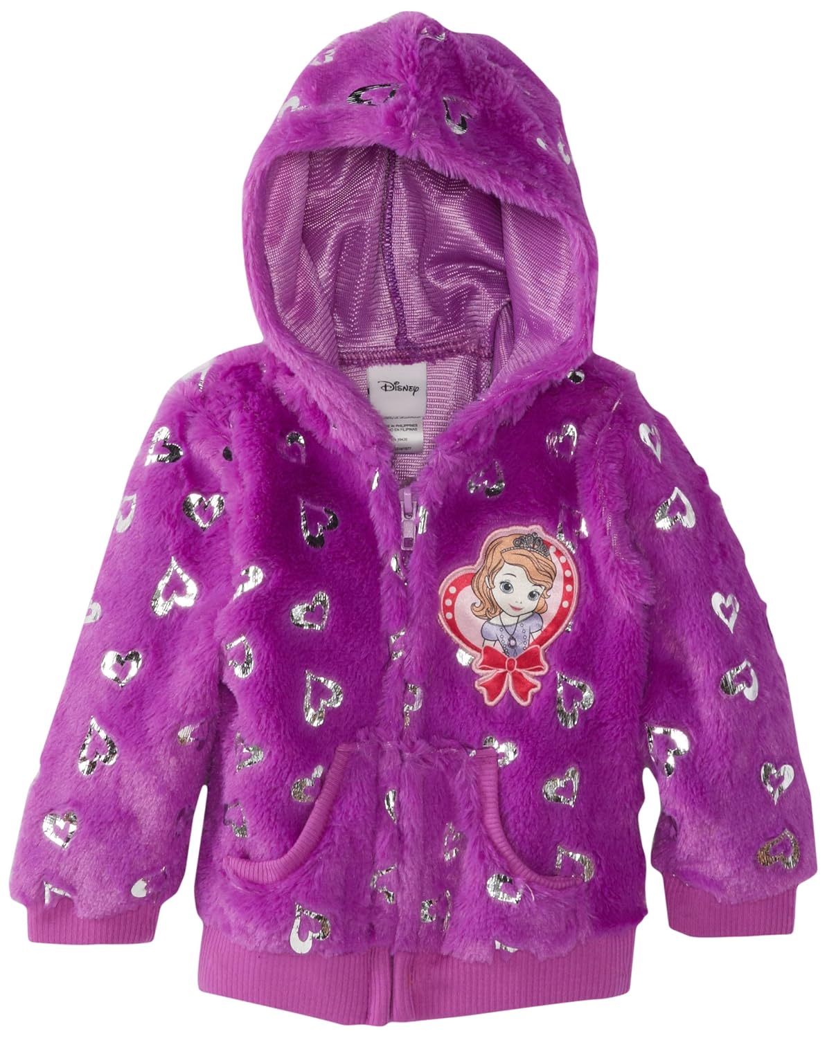 

Disney Little Girls' Princess Foil-Heart Hoodie Jacket