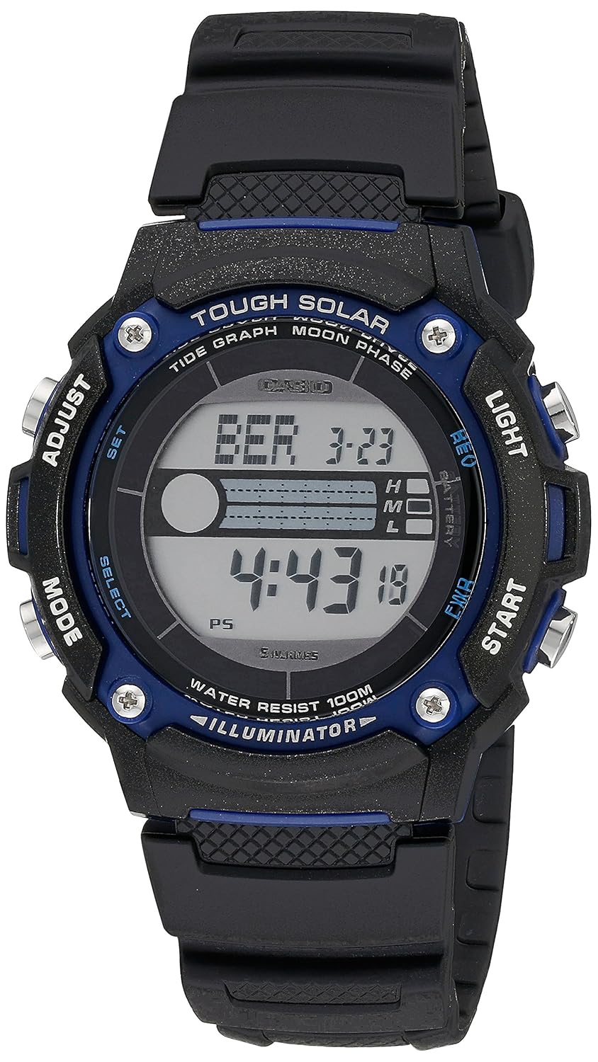 casio mens ws210h-1avcf sport watch with black resin band