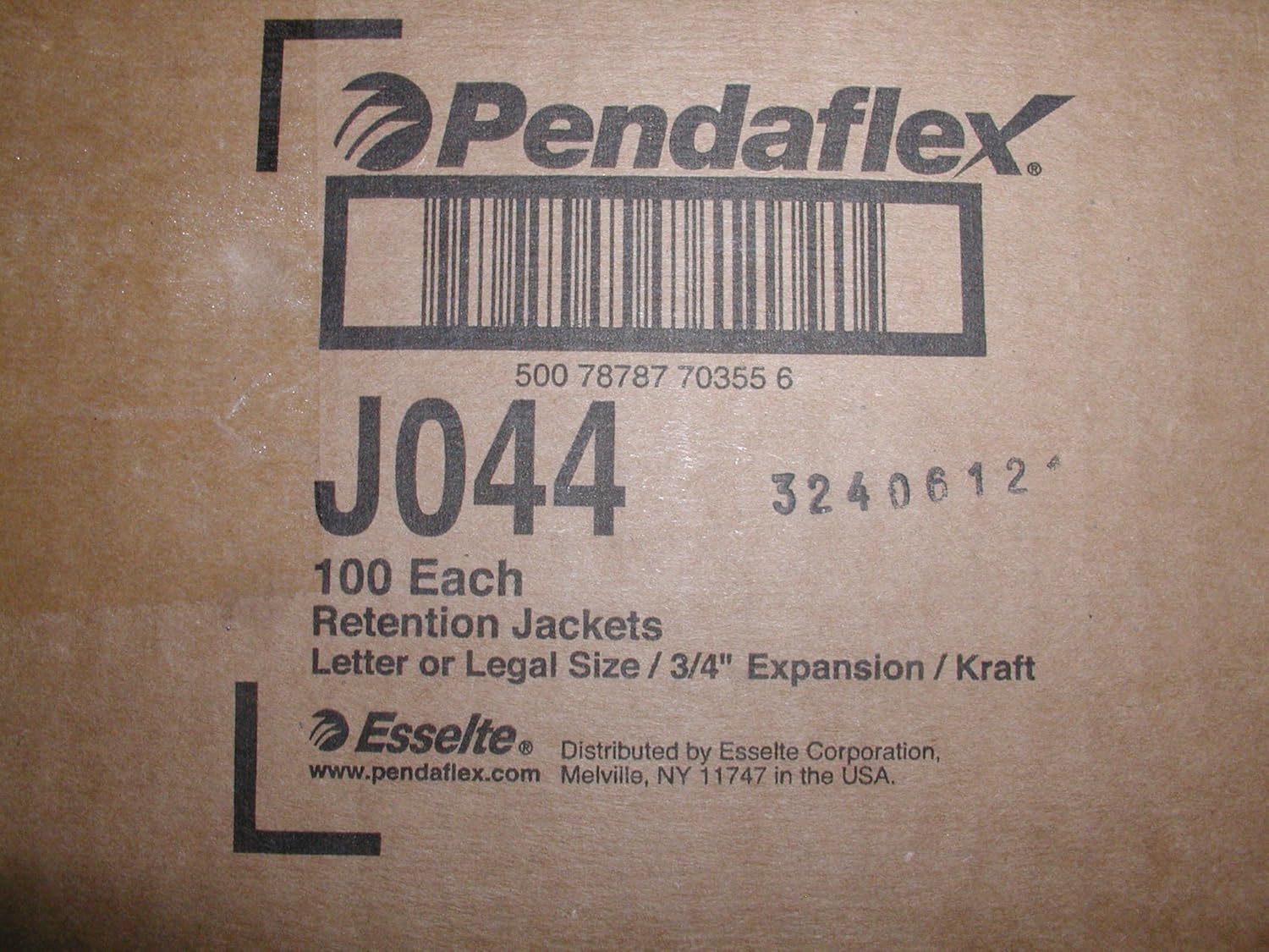 

ESSELTE PENDAFLEX RETENTION JACKETS JACKET. J044. LETTER OR LEGAL SIZE. 3/4