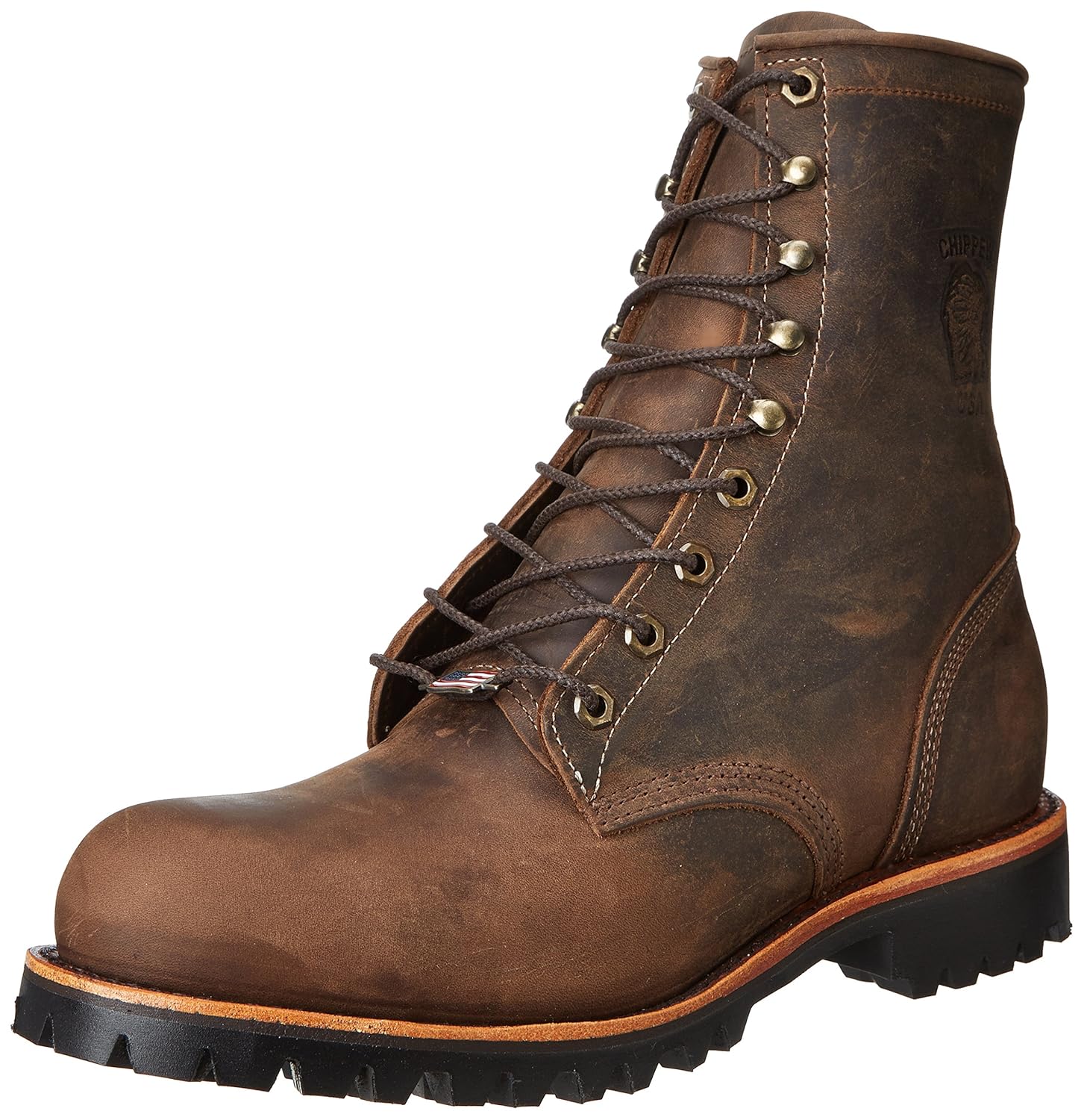 

Chippewa Men's 8 Inch Chocolate Apache Steel Toe Lace-Up Rugged Boot