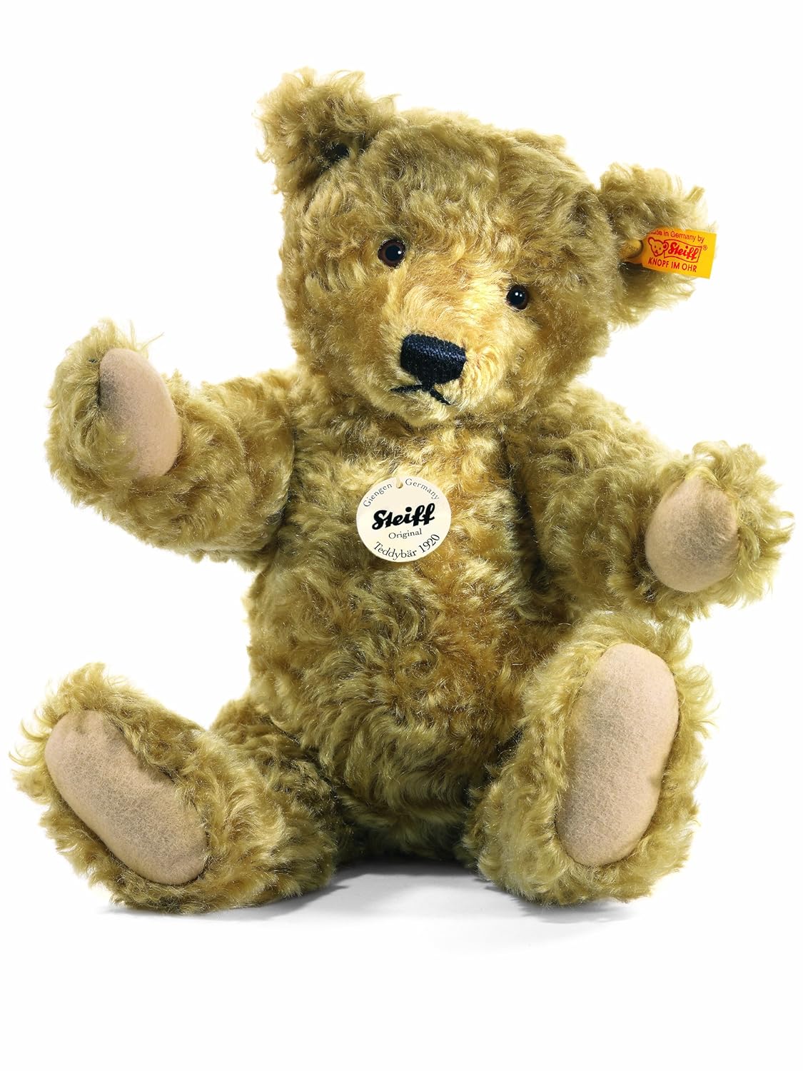 steiff classic 1920 teddy bear light brown 10"