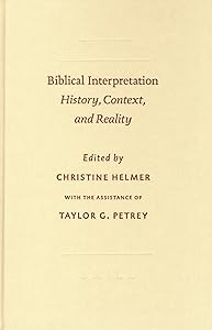 Biblical Interpretation: History, Context, and Reality (Sbl - Symposium Sbl - Symposium) by C Helmer