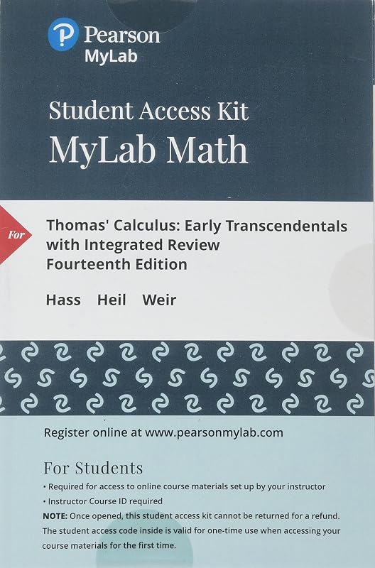 Thomas' Calculus: Early Transcendentals with Integrated Review -- MyLab Math with Pearson eText Access Code by Joel Hass