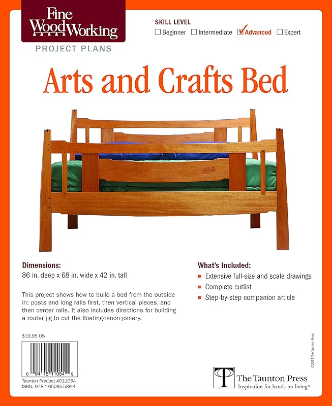 Fine Woodworking's Arts and Crafts Bed Plan by Editors of Fine Woodworking