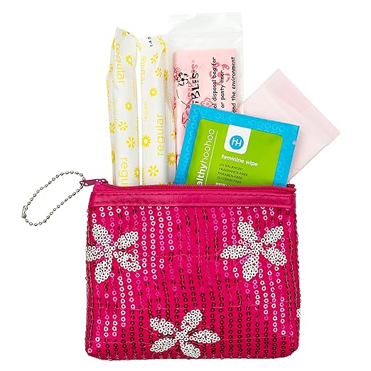 Period Starter Kit - Fashionable and Organic Menstrual Period Survival Kit - When Aunt Flo Makes a Surprise Visit! (Your First Choice To-Go!)