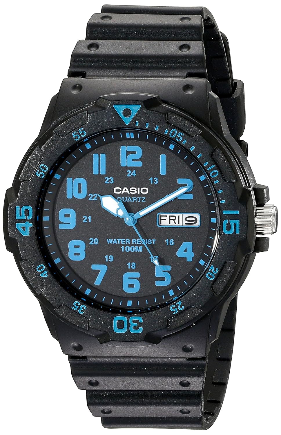 casio unisex mrw200h-2bv "neo-display" black resin watch