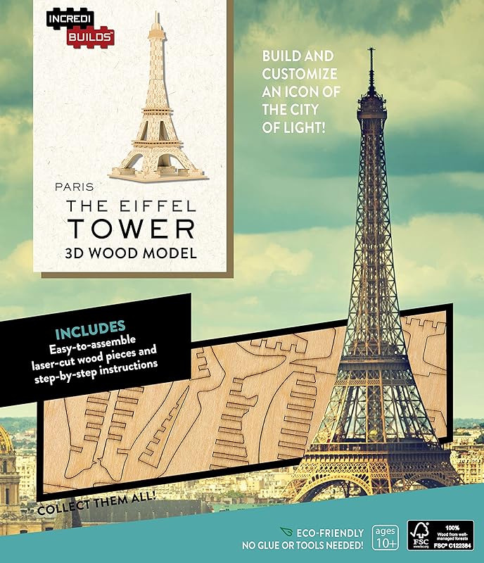 IncrediBuilds: Paris: Eiffel Tower 3D Wood Model by Amy Sterling Casil