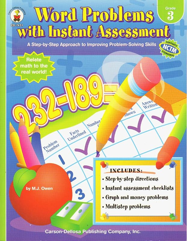 Word Problems with Instant Assessment (A Step-by-Step Approach to Improving Problem-Solving Skills, Grade 3) by unknown author