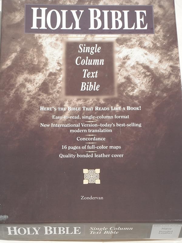 New International Version Single Column Text Bible: Navy by Anonymous