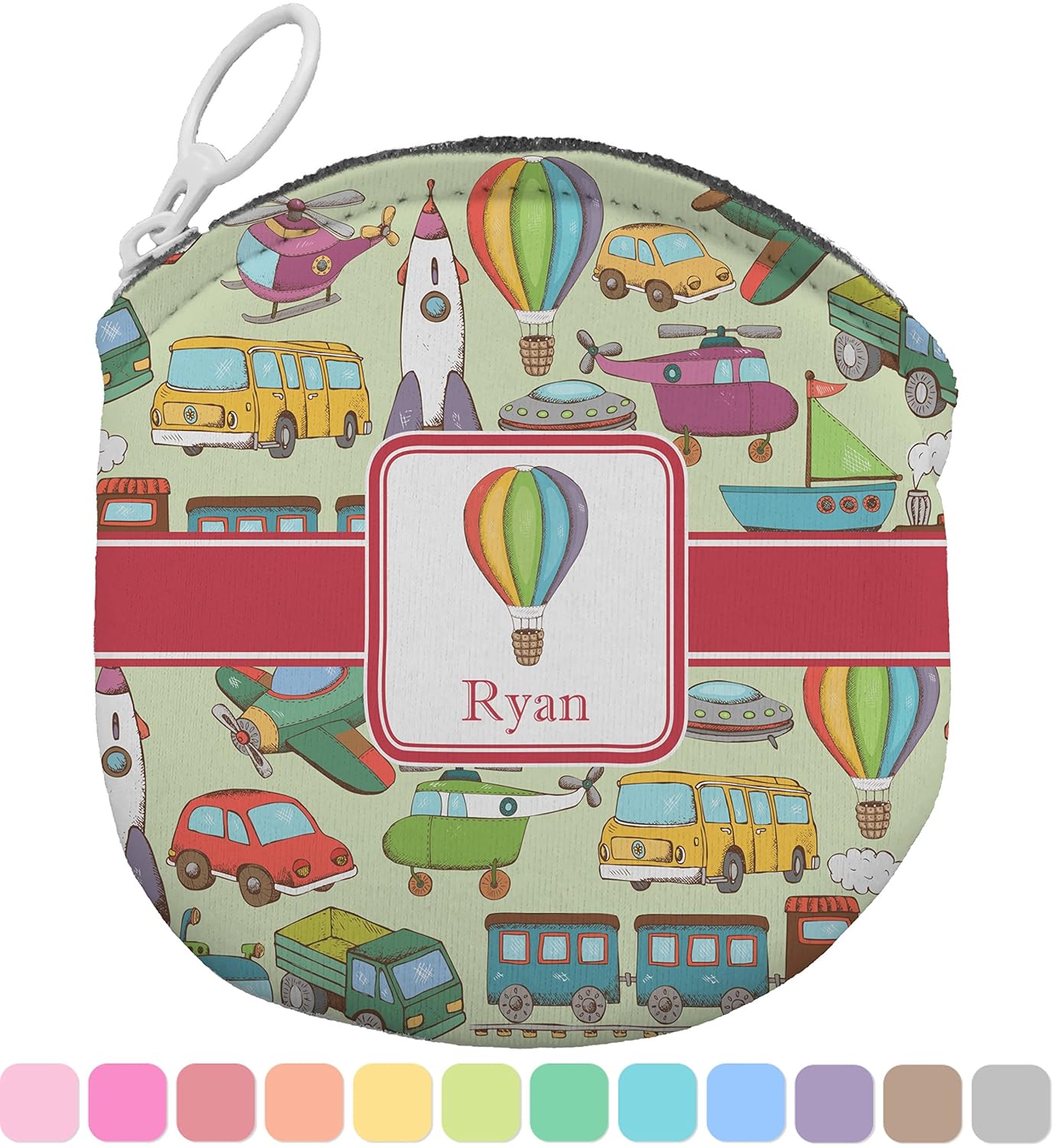 

Vintage Transportation Personalized Round Coin Purse