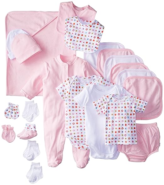 Gerber Baby-girls Newborn Deluxe Layette Set, Pink/White, 0-6 Months