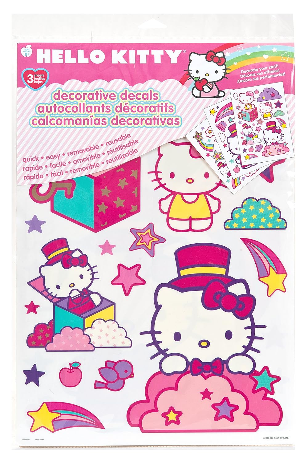 

Hello Kitty Peel And Stick Wall Decals Quick,Easy,Removable,Reusable