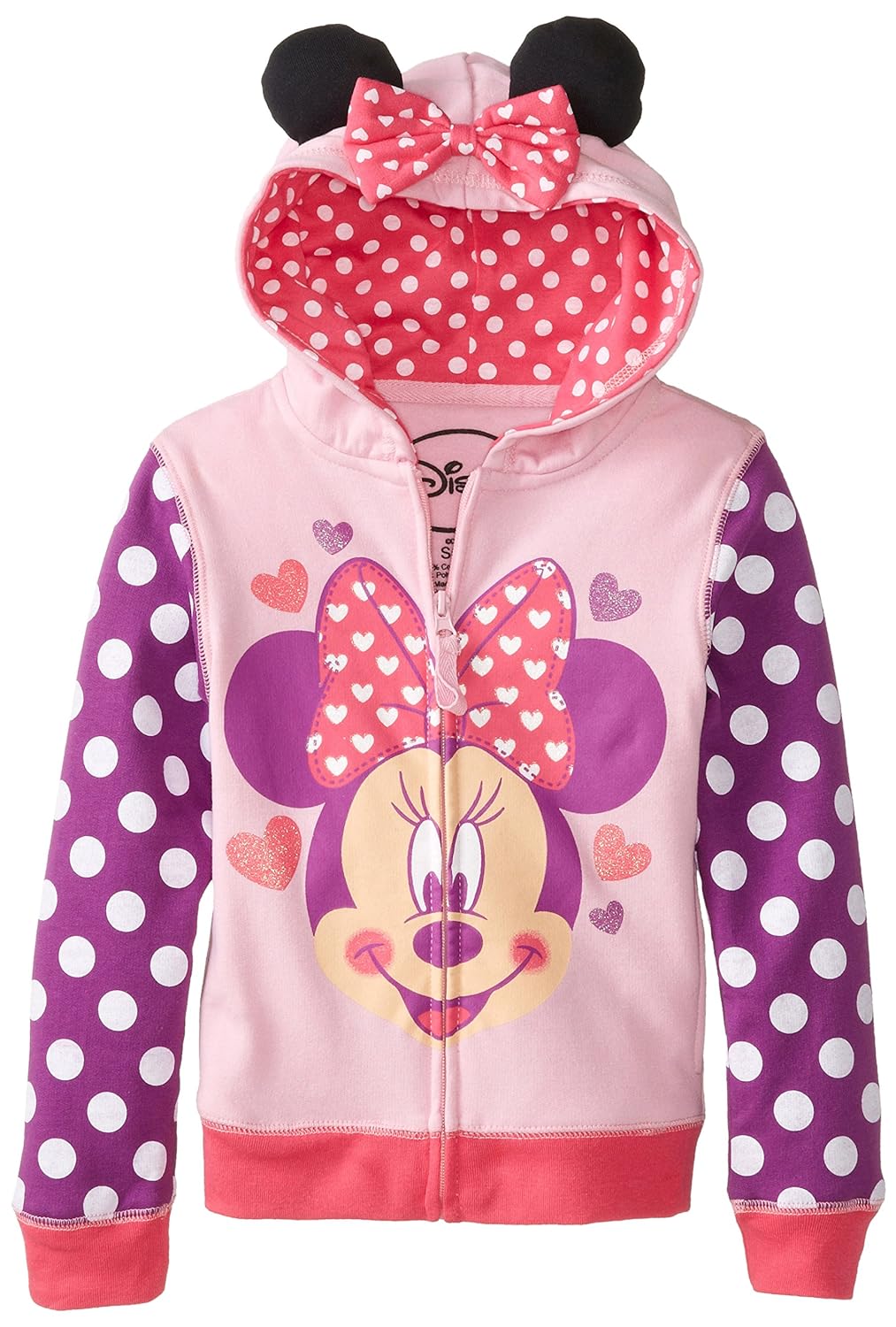 

Disney Little Girls' Minnie Heart Bow Hoodie