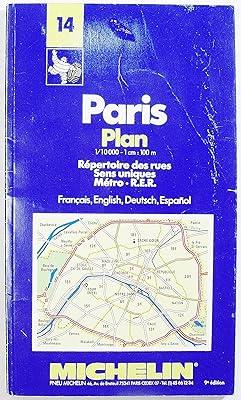 Paris plan: Répertoire des rues, sens uniques, métro, R.E.R (French and English Edition)