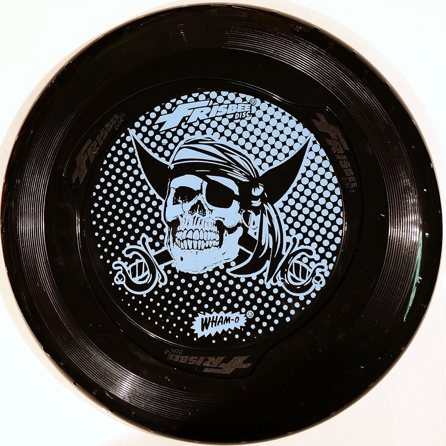 

Wham-O Fun Flyer Frisbee Disc in Black with Pirate Skull Design