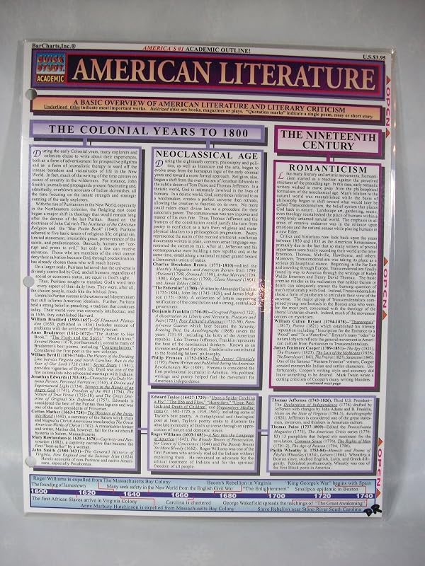 American Literature by Inc. BarCharts