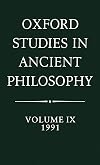Oxford Studies in Ancient Philosophy: Volume IX: 1991