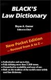 Black's Law Dictionary: Pocket Edition {1st First Edition}