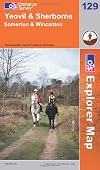 Explorer Map 129: Yeovil and Sherborne, Somerton and Wincanton