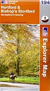 Explorer Map 194: Hertford & Bishop's Stortford