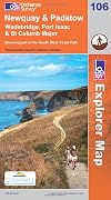 Explorer Map 106: Newquay & Padstow, Wadebridge, Port Isaac & St Columb Major