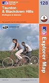 Explorer Map 128: Taunton and Blackdown Hills, Wellington and Ilminster