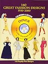 140 Great Fashion Designs, 1950-2000 (Dover Full-Color Electronic Design) (CD-ROM and Book)