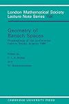 Geometry of Banach spaces proceedings of the conference held in Strobl, Austria, 1989