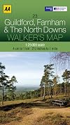 Walkers Map Guildford, Farnham and The North Downs