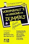 Wordperfect 8 for Windows for Dummies: Quick Reference
