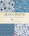 Blue & white gift wrapping papers : 12 sheets