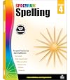 Spectrum Spelling Workbook Grade 4, Ages 9 to 10, 4th Grade Spelling Workbook, Handwriting Practice with Vowels, Diagraphs, Parts of Speech, and Grammar Workbook with English Dictionary - 208 Pages