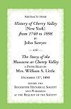 Abstracts From History of Cherry Valley From 1798 to 1898 and The Story of the Massacre at Cherry Valley (New York)