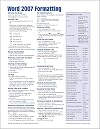 Microsoft Word 2007 Formatting (Intermediate) Quick Reference Guide (Cheat Sheet of Instructions, Tips & Shortcuts - Lam