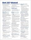 Microsoft Word 2007 Advanced Quick Reference Guide (Cheat Sheets of Instructions, Tips & Shortcuts - Laminated)