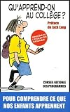 Qu'apprend-on au collège ? : Cahier des exigences pour le collégien