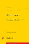 Des Femmes: Observations Du Prejuge Commun Sur La Difference Des Sexes (Bibliotheque Du Xviiie Siecle, 58) (French Edition)