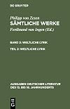 Weltliche Lyrik (Ausgaben Deutscher Literatur Des 15. Bis 18. Jahrhunderts) (German Edition)