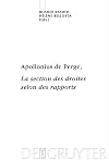 Apollonius de Perge, La section des droites selon des rapports : Commentaire historique et mathématique, édition et traduction du texte arabe