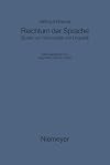 Reichtum der Sprache : Studien zur Germanistik und Linguistik