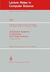 Distributed Systems--Architecture and Implementation: An Advanced Course