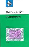 Silvrettagruppe: Skirouten - Topographische Karte 1:25000 (Alpenvereinskarten)