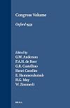 Congress Volume Oxford 1959 (Vetus Testamentum, Supplements, 7)