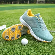 Waterproof Golf Shoes For Men With 7 Spikes Comfortable Sneakers_voghion.com