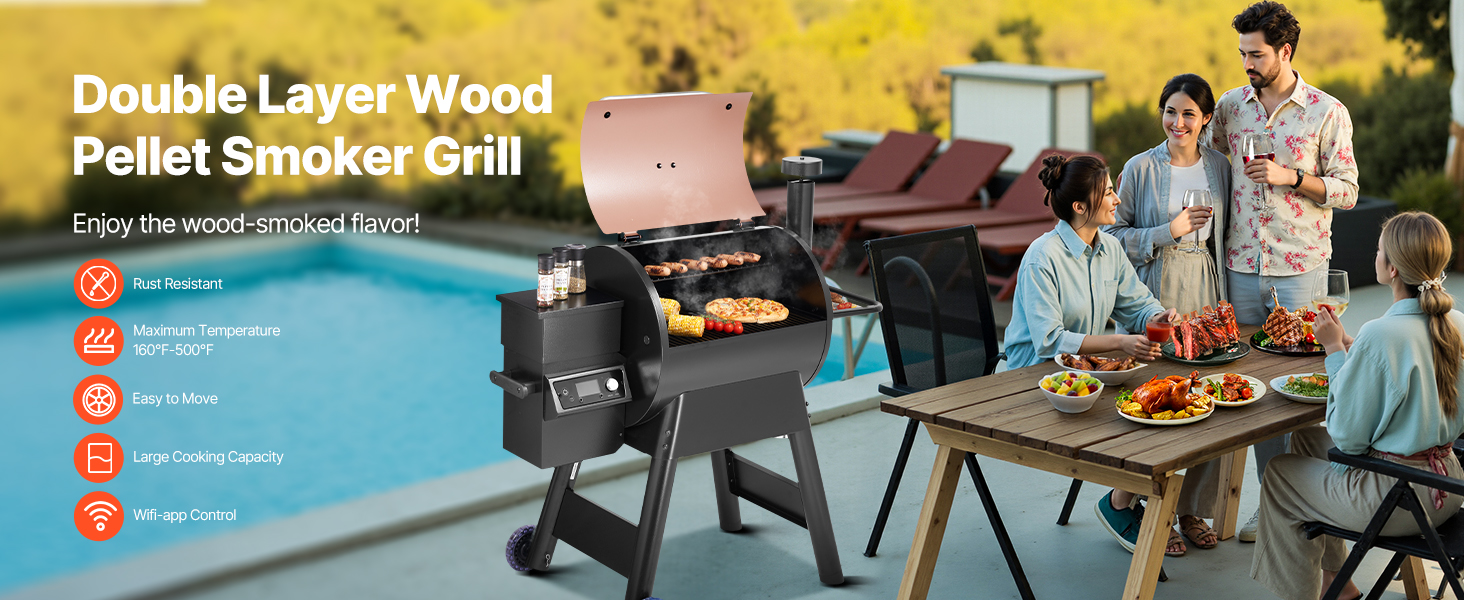 Barbecue smoker a pellet con controllo tramite app wi-fi_voghion.com